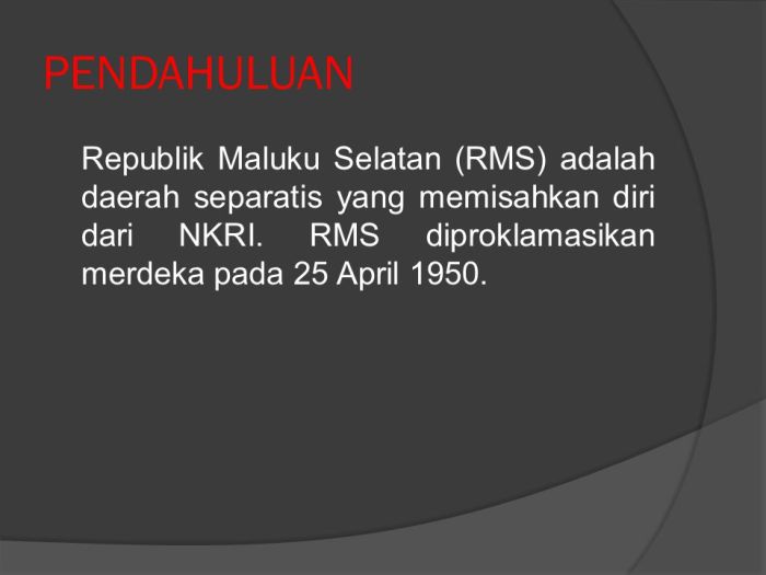 Maluku republik selatan tujuan rms pemberontakan
