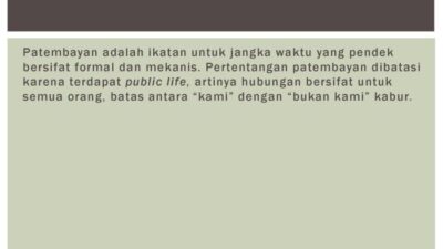Patembayan Adalah Hubungan Sosial yang Kokoh