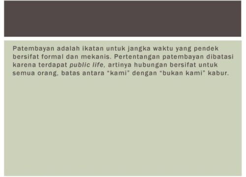 Patembayan Adalah Hubungan Sosial yang Kokoh