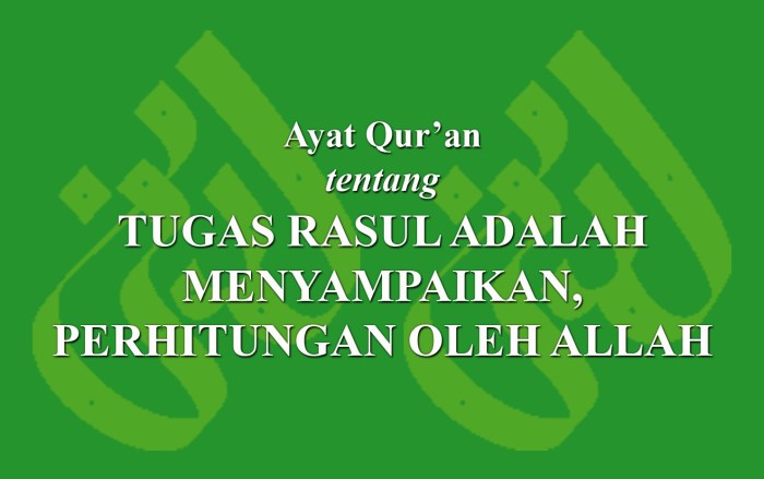 Yang bukan tugas rasul di bawah ini adalah