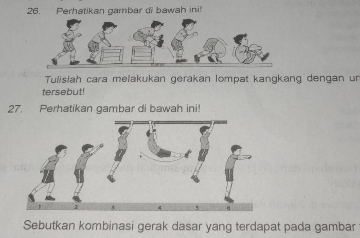 Gerakan yang ada dalam lompat jangkit adalah gerakkan