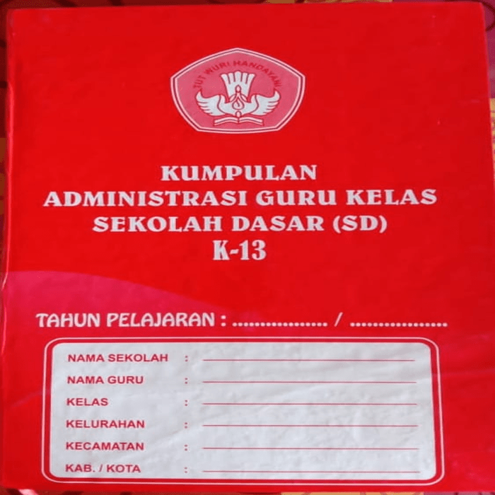 Aplikasi administrasi guru kelas sd k13 2020