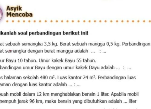 Soal Perbandingan Kelas 5 Memahami Konsep dan Strategi