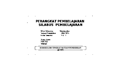 Silabus matematika smp kelas 7