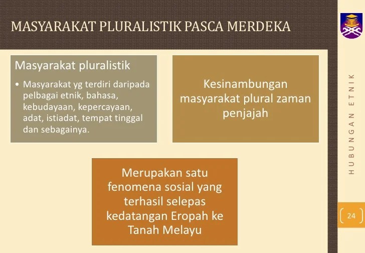 Masyarakat indonesia disebut etnik pluralistik karena merupakan masyarakat yang