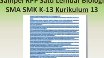 RPP Biologi SMK Panduan Menyusun Rencana Pelaksanaan Pembelajaran yang Efektif