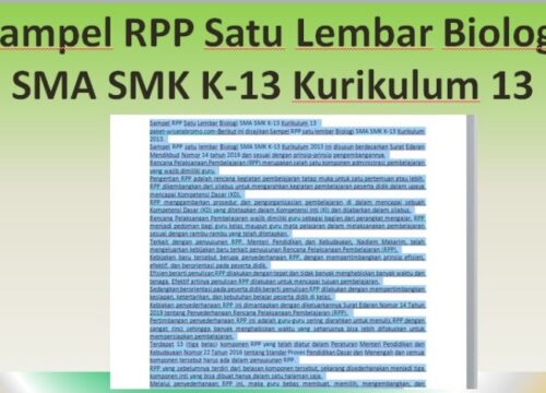 RPP Biologi SMK Panduan Menyusun Rencana Pelaksanaan Pembelajaran yang Efektif