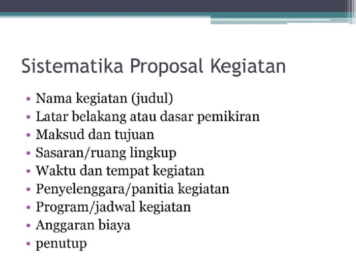 Sistematika proposal kegiatan
