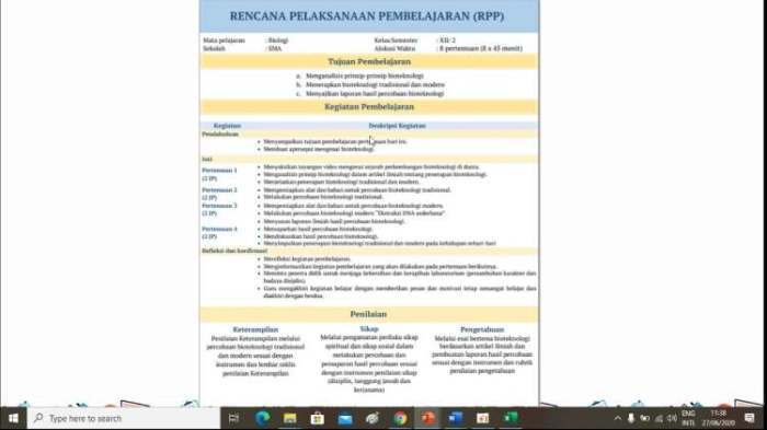 Format rpp 1 lembar smp