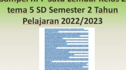 Rpp satu lembar kelas 2