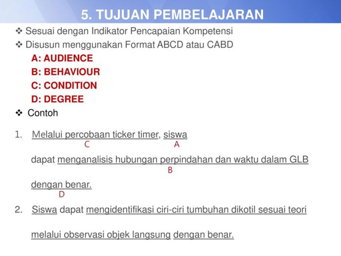 Contoh indikator dan tujuan pembelajaran dalam rpp