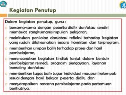 Kegiatan Penutup RPP Mengoptimalkan Pembelajaran dan Membangun Pemahaman Siswa