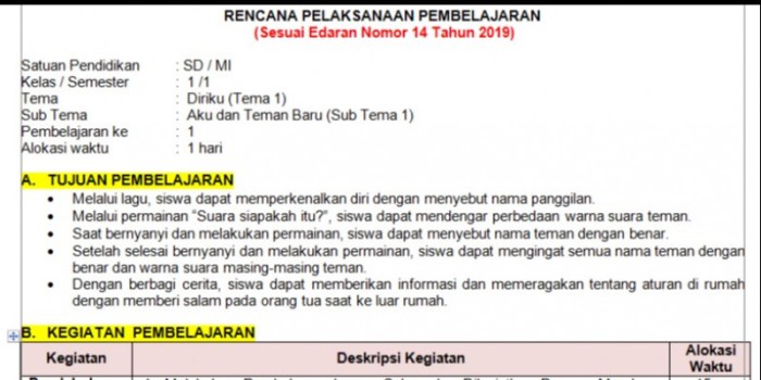 Rpp kurikulum 2013 sd