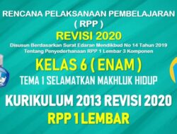 Contoh RPP 1 Lembar SD Kurikulum 2013 Panduan Praktis