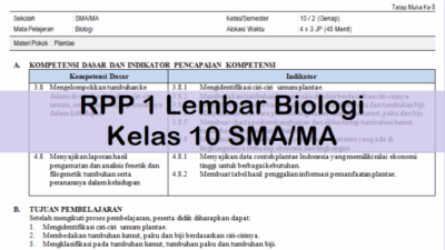 RPP 1 Lembar Panduan Pembelajaran Efektif