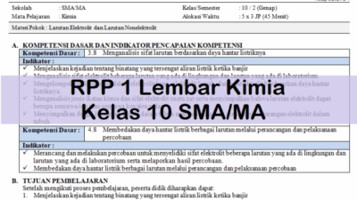 RPP 1 Lembar SMA  Ringkas, Efektif, dan Menarik