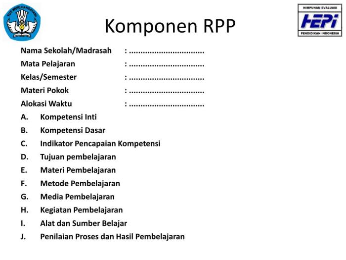 Contoh rpp 13 komponen