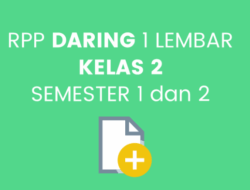 Download RPP 1 Lembar Kelas 2 Semester 1