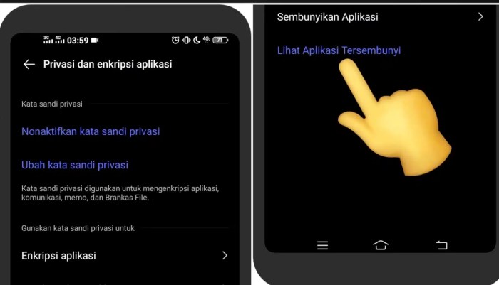 Cara memunculkan aplikasi yang disembunyikan