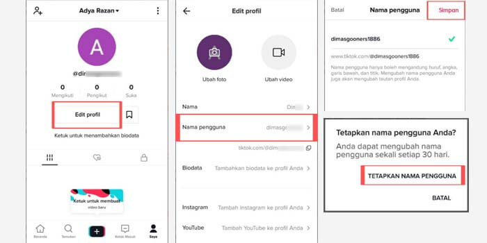 Cara mengganti akun tik tok