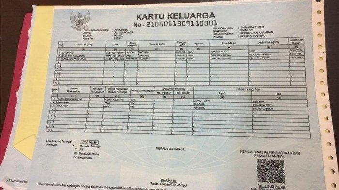 Cara melihat no kartu keluarga secara online