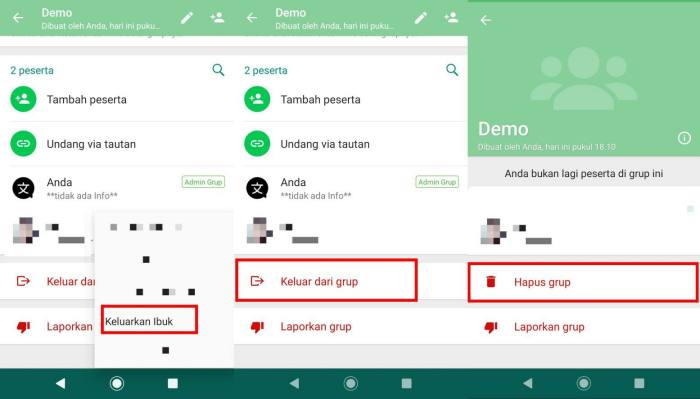 Cara admin menghapus grup whatsapp