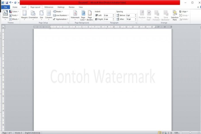 Cara memberi watermark di word