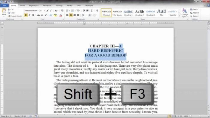 Cara membuat semua huruf kapital di word