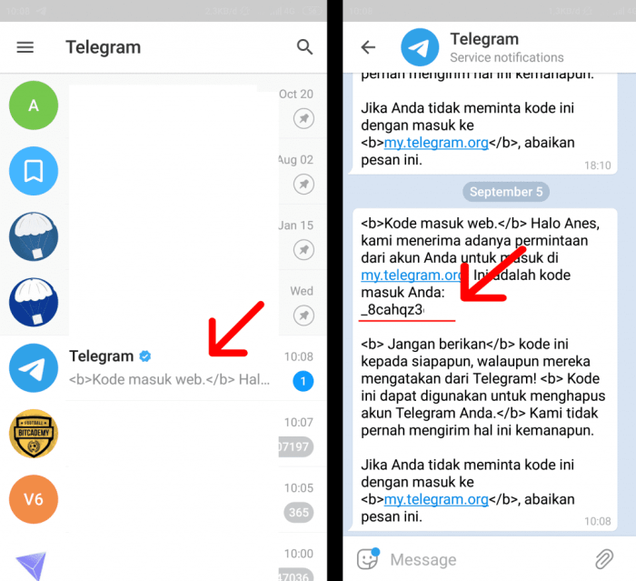 Cara menghapus kontak telegram sekaligus