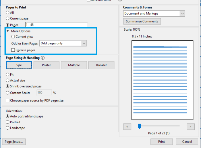 Cara setting print bolak balik