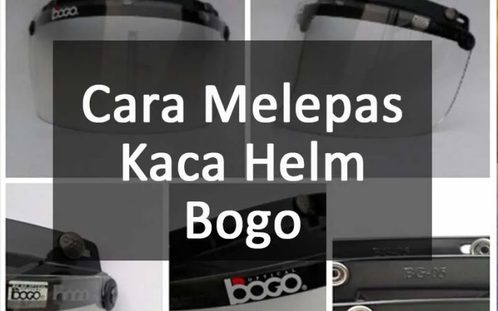 Cara melepas kaca helm bogo dari pet