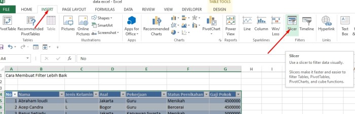 Cara menambah filter di excel