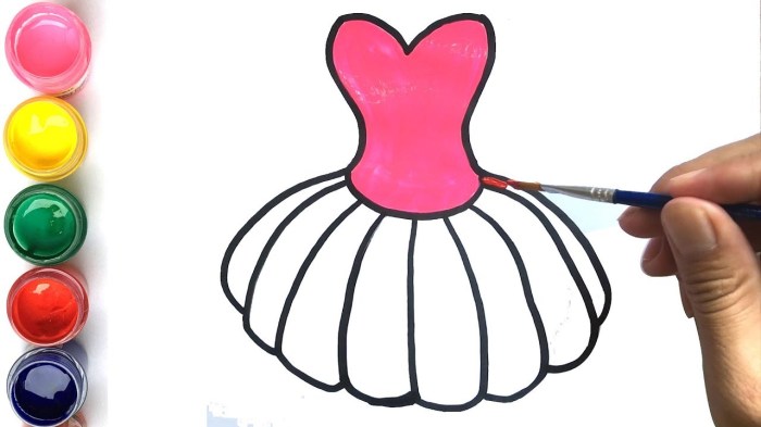 Cara menggambar gaun pengantin