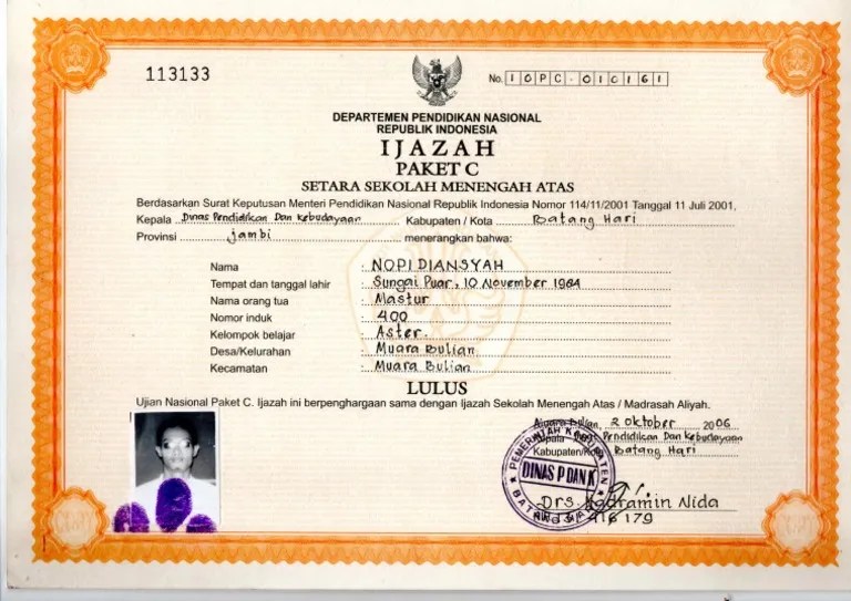 Cara cek ijazah paket c