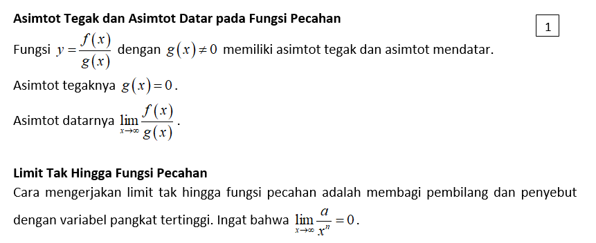 Cara mencari asimtot tegak