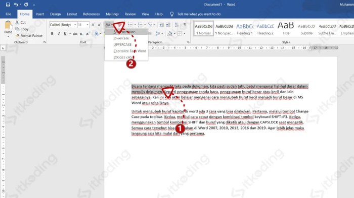 Cara membuat semua huruf kapital di word
