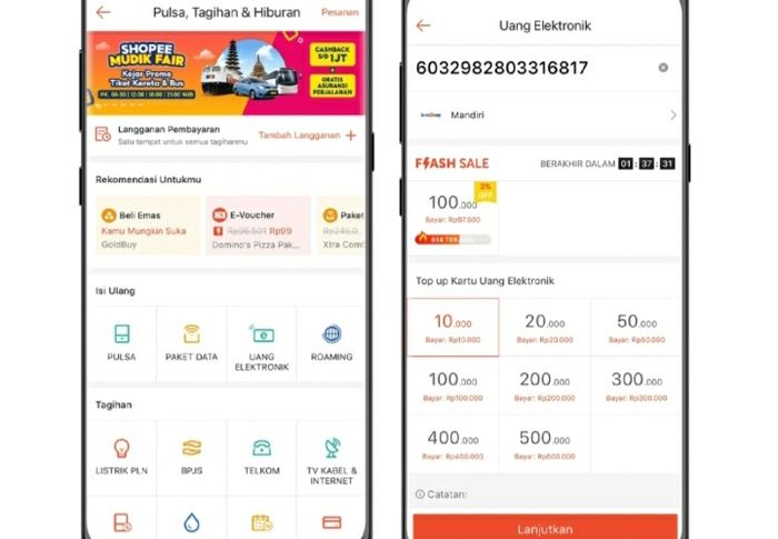 Cara update saldo e money di shopee