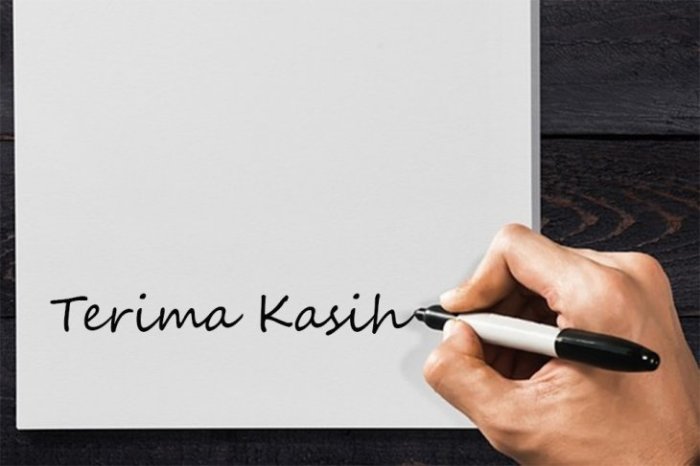 Cara menulis terima kasih yang benar