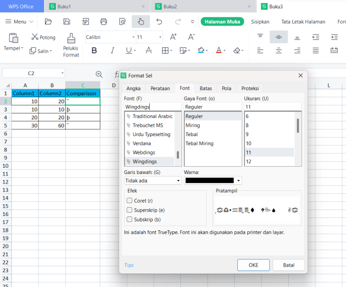 Cara menambahkan tanda di excel