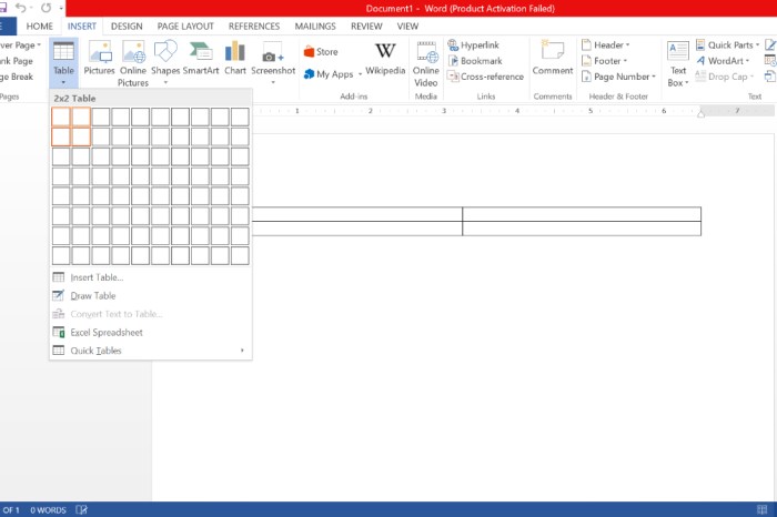 Cara menambah tabel di word 2010