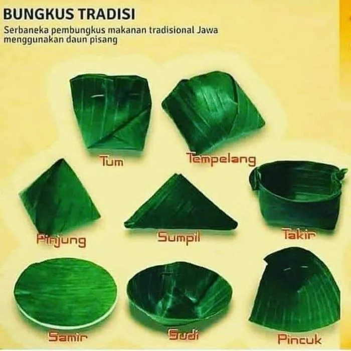 Cara membungkus nasi pakai daun pisang