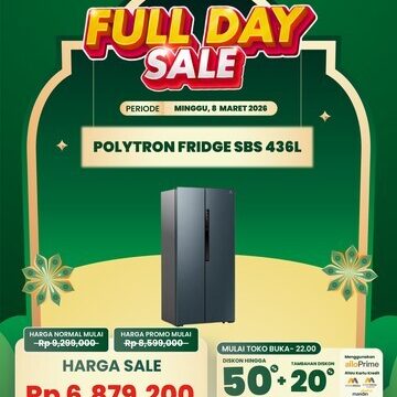 Kulkas Polytron Diskon Gila-gilaan di Transmart Full Day Sale!