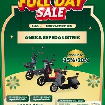 Transmart Full Day Sale 8 Maret 2026: Diskon Gila Sepeda Listrik & Lainnya!
