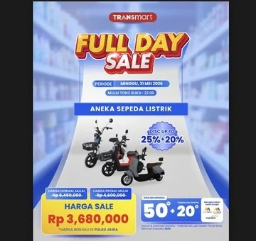 GEGER! Sepeda Listrik Banting Harga di Transmart Full Day Sale: Jangan Sampai Ketinggalan!